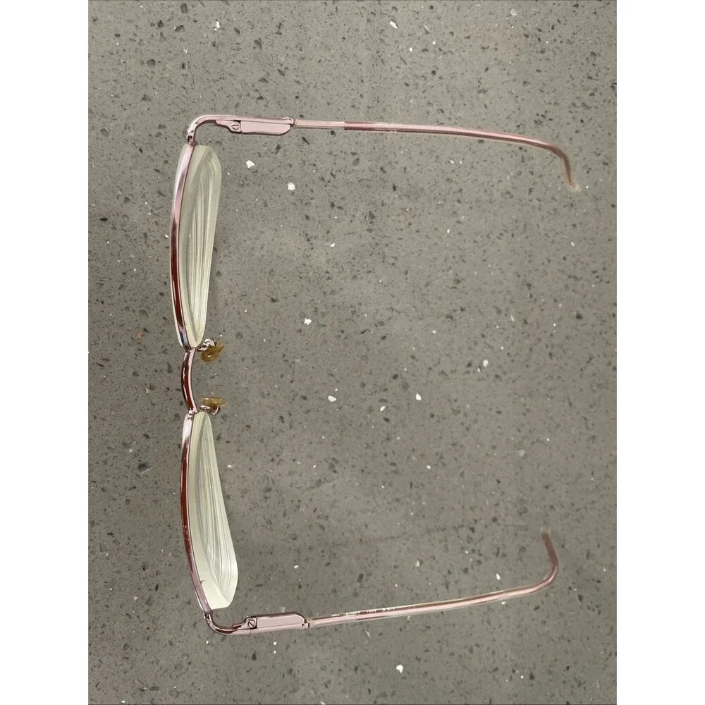 Genny Italy 748-B 5371 53-18-135 Pink Metal Half Rim Eyeglasses Frames ONLY